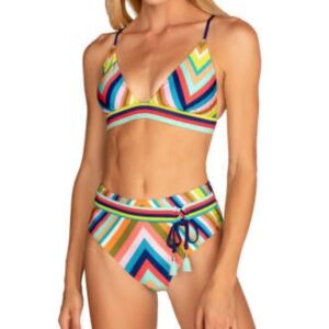 TRINA TURK Aveiro Bikini 2 piece Set Size 6 Top & Size‎ 8 Bottoms Chevron